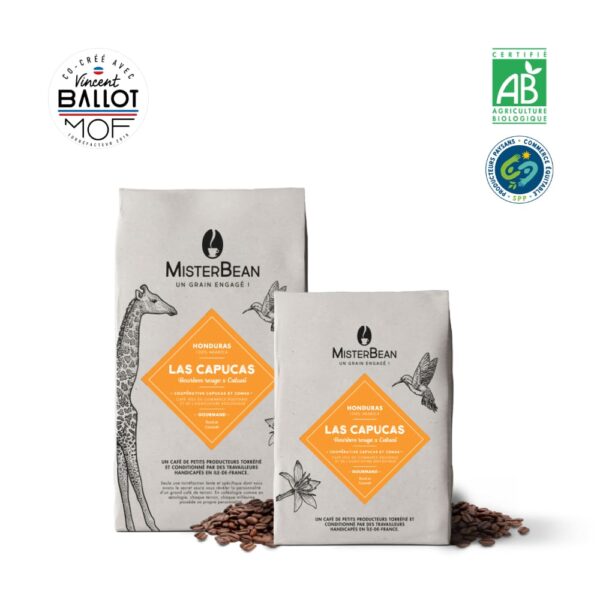 Café en grain BIO et équitable SPP 500g et 250g - MisterBean - Las Capucas du Honduras - 100% arabica