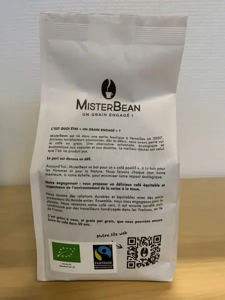 Le label bio est bien visible sur un paquet de café MisterBean